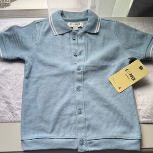 Light Blue Polo Button-Up for Kids